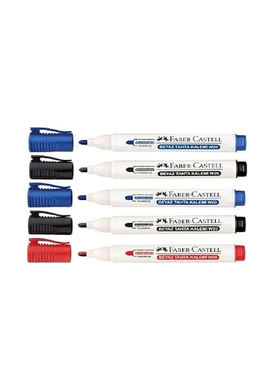 Faber Castell Tahta Kalemi W20 Doldurulabilir 2 Siyah + Kırmızı + 2 Mavi
