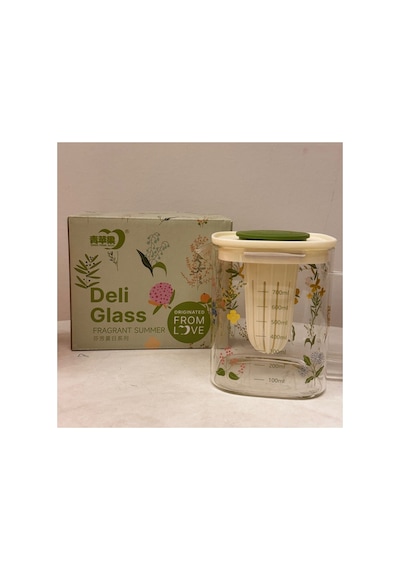 Isıya Dayanıklı Borosilikat Cam Bitki Çayı Ve Detox Demliği,süzgeçli,ölçekli,kulplu Sürahi,900 Ml Diğer