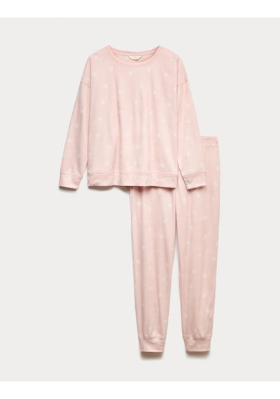 Marks & Spencer Polar Baskılı Pijama Takımı T37004626F Pembe