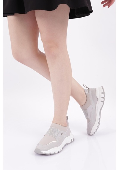 Dgn 69113-22y Kadın Silver Taş Bantlı Sneakers Ayakkabı 69113-2027-R7516 Gri