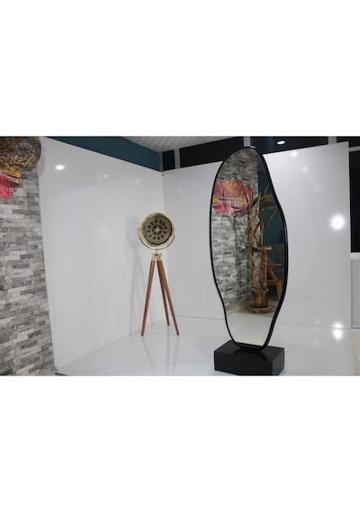 Asimetrik Ayna, Ultralüx Boy Aynası, 188x66 Cm Siyah 180 X 65 Siyah