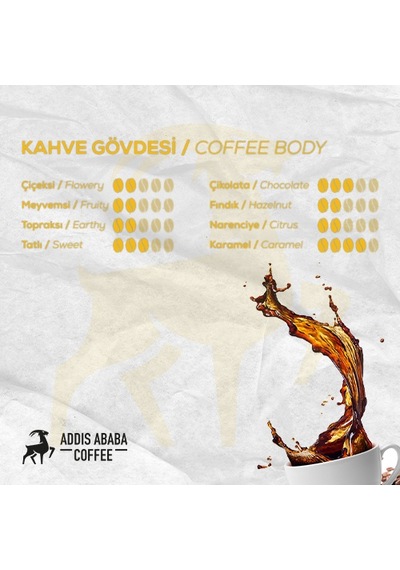 Addis Ababa Coffee Dünya Kahveleri Sidamo Çekirdek Kahve 250 G
