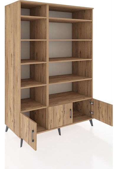 Kronos Dolap 10 Raflı 3 Kapaklı 132x59x195 Çam-çam/çam Çam