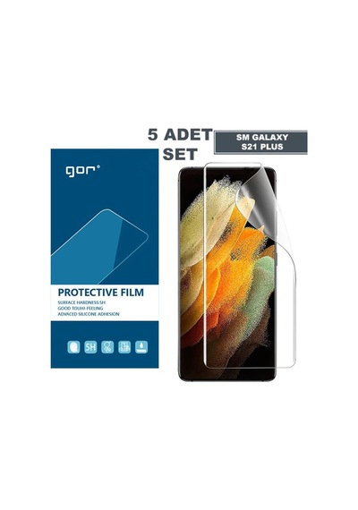 Gor Sm Samsung Galaxy Uyumlu S21+plus Hd Darbe Emici Ekran Koruyucu Jelatin 5 Adet Set- 5775 standart