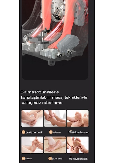 Ayak Bacak Sıcak Hava Isıtma Masajı Ayarlanabilir Sessiz Lcd Ekran Uzaktan Kumanda Altın