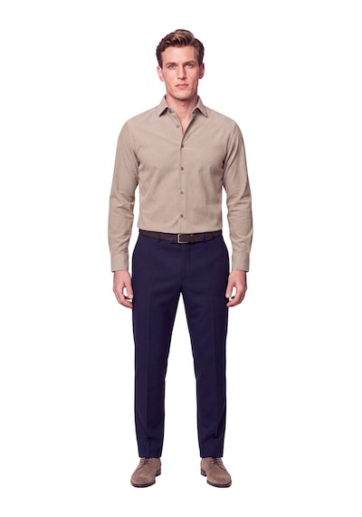 Slim Fit Modal Kumaş Bej Gömlek G 1609