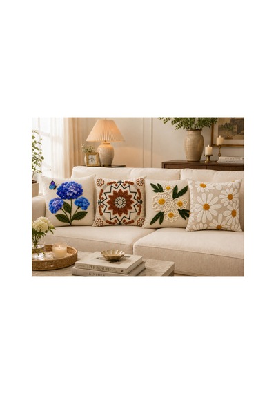 4'lü Dekoratif Kırlent Kılıfı Seti - Mavi Ortanca, Papatya Ve Bohem Mandala Desenli 43x43 Cm, Dijital Baskı, Gizli Fermuar Çok Renkli Çok Renkli 4'lü Dekoratif Kırlent Kılıfı Seti - Mavi Ortanca, Papatya Ve Bohem Mandala Desenli 43x43 Cm, Dijital Baskı, Gizli Fermuar Çok Renkli Çok Renkli