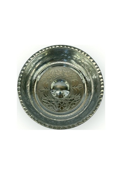 6 Adet 20 Cm Çirtikli Metal Hamam Tası Gümüş