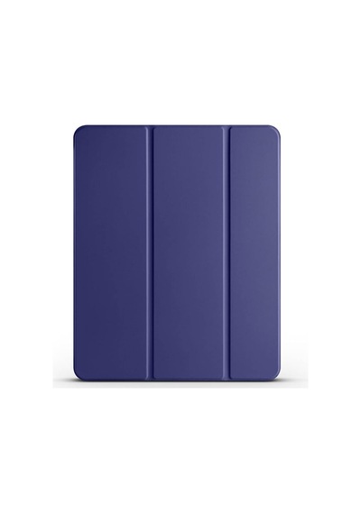 Apple İpad Air 13 2025 M3 Zore Smart Cover Kalem Bölmeli Standlı 1-1 Kılıf Darbe Koruma, Katlanabilir Stand, Kalem Tutucu Lacivert