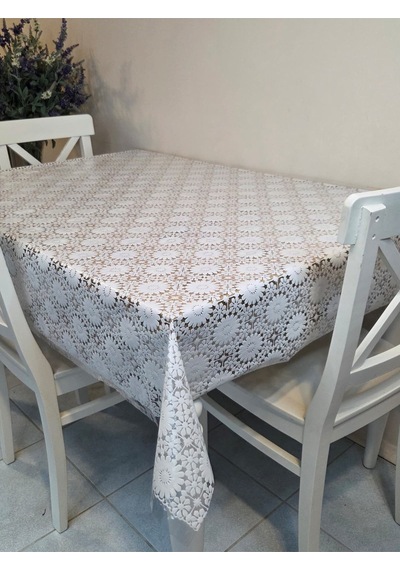 Ithal Pvc Muşamba - Desenli Silinebilir Masa Örtüsü 07nl73g Beyaz