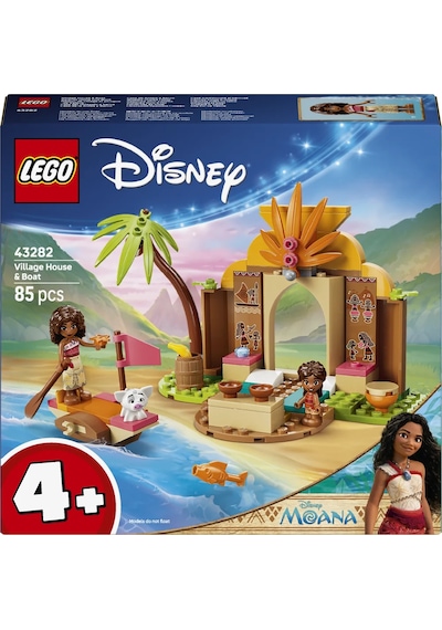 LEGO® ǀ Disney Moana Köy Evi ve Tekne 43282 – 4 Yaş ve Üzeri Çocuklar için 3 Karakter İçeren Oyuncak Yapım Seti (85 Parça)