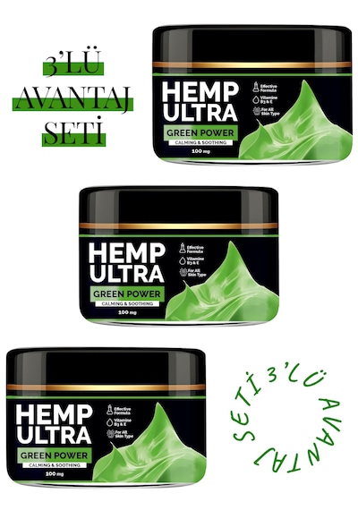 3 Kavanoz Green Power Hemp Cream Jel 3 X 100 Mg