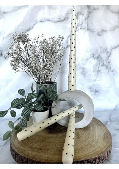 Puantiyeli Şamdan Mumu - 2li Set