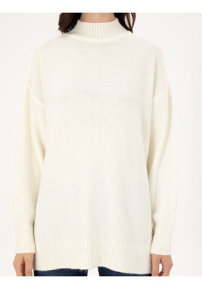 Pierre Cardin Ekru Oversize Yarım Balıkçı Kazak 50301841-vr019