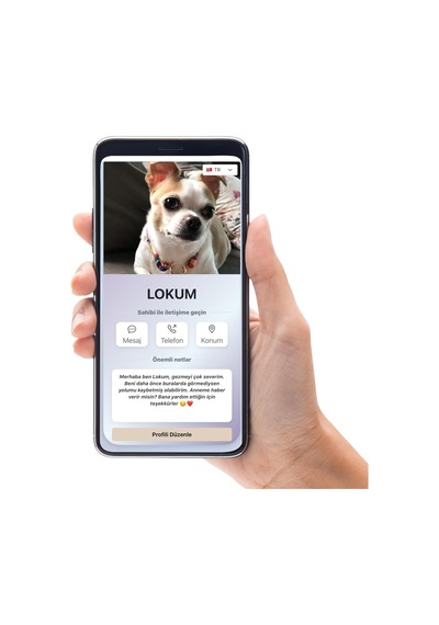 Nfc Etiketli Kedi Köpek Tasma Takısı - Kayıp Önleyici - Pet Güvenlik - Pet Dijital Kartvizit Pembe
