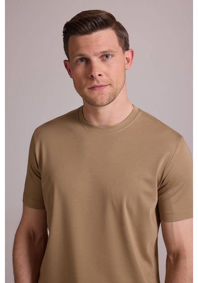 Erkek Vizon Regular Fit Bisiklet Yaka T-shirt