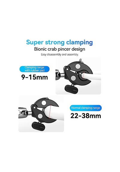 Duall Top Kelepçe Montaj Çubuk Direği Bisiklet Bisiklet Motosiklet Gidon Tüp Tutucu Aksesuarları Gopro Hero 13 12 1 Diğer