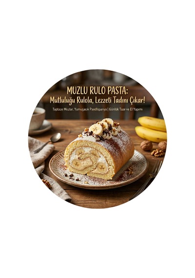 Muzlu Rulo Pasta Temalı Tatlıcılar Pastaneler Restoranlar İçin Ahşap Duvar Kapı Dekoratif Süs Tablo 2