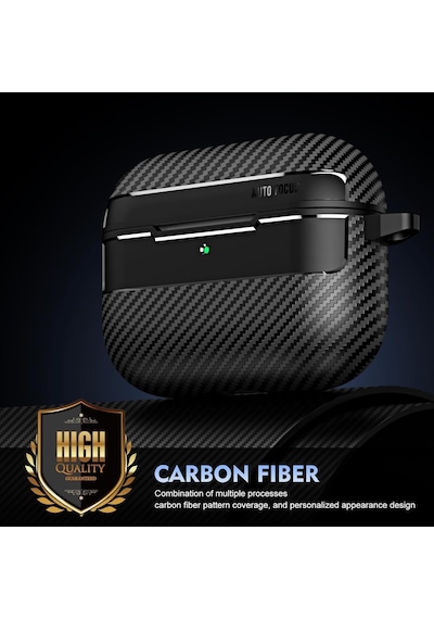 Airpods Pro 3. Nesil Uyumlu Karbon Fiber Hybrid Polymer Technology Premium Kulaklık Kılıfı Siyah