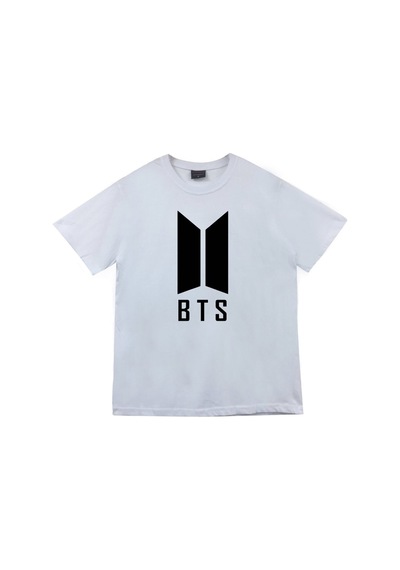 Bts, K-pop Müzik Grubu Baskılı Unisex %100 Pamuk Beyaz T-shirt Beyaz