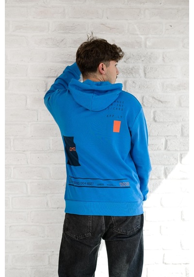Kapüşonlu Baskılı Regular Fit 2 İplik Erkek Sweatshirt 001