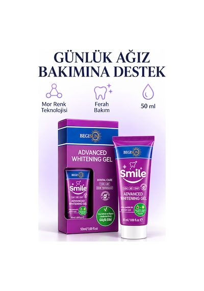 Begisun Leke Karşıtı Diş Beyazlatıcı Mor Jel 50 ML