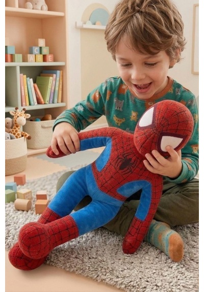 53 Cm Büyük Boy Spiderman Peluş Oyuncak Yumuşak, Sevimli Ve Koleksiyonluk Hediye Kırmızı