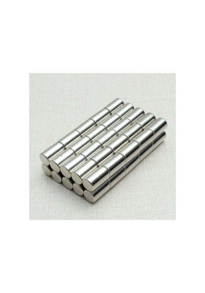 10 Adet 6x10 Mm Silindir Neodyum Mıknatıs N35 Güçlü Magnet Çap 6mm X Kalınlık 10mm Yuvarlak Mıknatıs