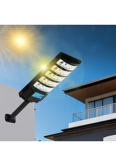 Direkli Güneş Enerjili Solar Sokak Lambası - Led Aydınlatma, Hareket Sensörlü, Kumandalı, Garaj Girişi, Bahçe, Otopark Ve Yol Aydınlatma