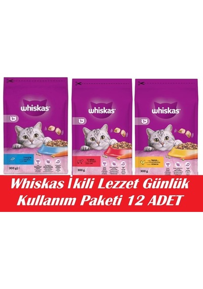 Whiskas İkili Lezzet Günlük Kullanım Paketi 12 Adet