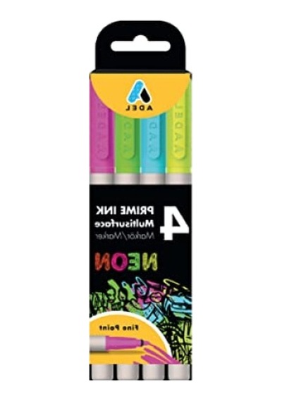 4'lü Neon Markör Seti, 1.5 Mm Uç, Çok Yüzeyli Kullanım 103 Ivory