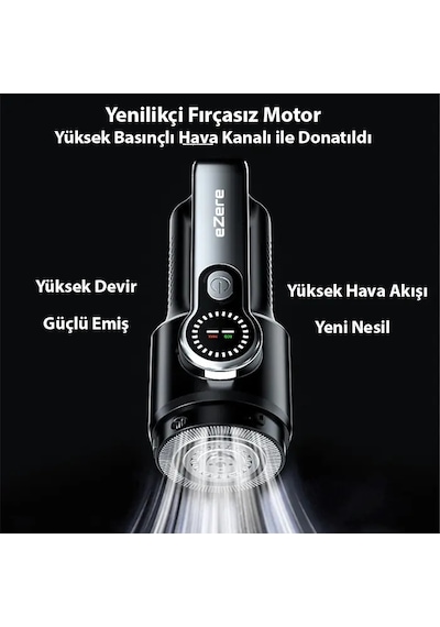 Ezere Powervac1 20000 Pa Kablosuz Şarjlı Araç İçi Ve Ev Tipi Vakum Süpürge Led Ekranlı Çoklu Başlıklı - Mh-hs6102-2221
