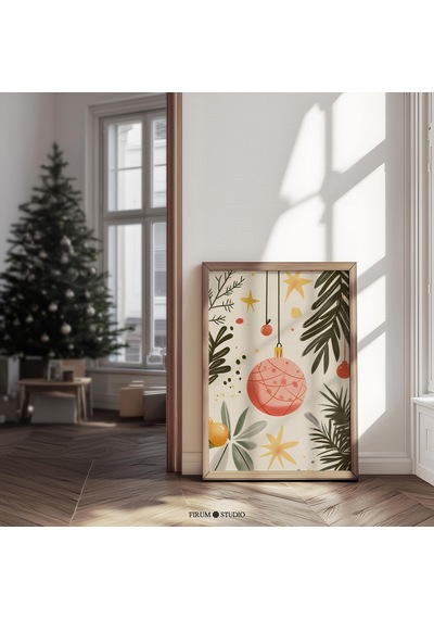 Nostaljik Noel - Eklektik Bir Oda İçin Bohem Tatil Dekoru Retro Noel Ve Benzersiz Tatil Sanatı Şenlikli Sanat