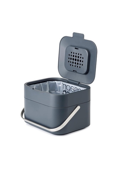 Joseph Joseph 30015 Stack 4 Organik Atık Kabı, Plastik, 23,5 X 19,7 X 16,1 Cm, Grafit, 23.5x19. Diğer