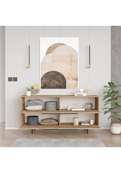 Yurudesign Ocean Konsol 4 Kapaklı Metal Ayaklı 160cm Sepet On3-s