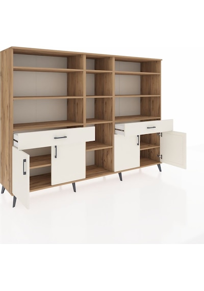 Hyperion Dolap 12 Raflı 2 Çekmeceli 4 Kapaklı 220x44x163 Çam-ayta Çam-aytaşı Hyperion Dolap 12 Raflı 2 Çekmeceli 4 Kapaklı 220x44x163 Çam-ayta Çam-aytaşı