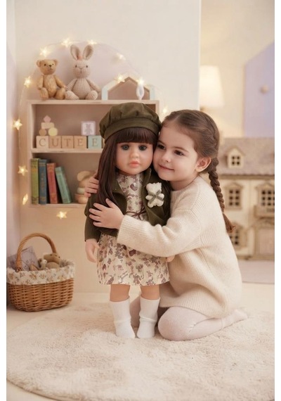 Emzikli Sevimli %100 Et Bebek - 50 Cm Konuşan Gerçekçi Oyun Arkadaşı İnteraktif Eğitici Oyuncak 76720551