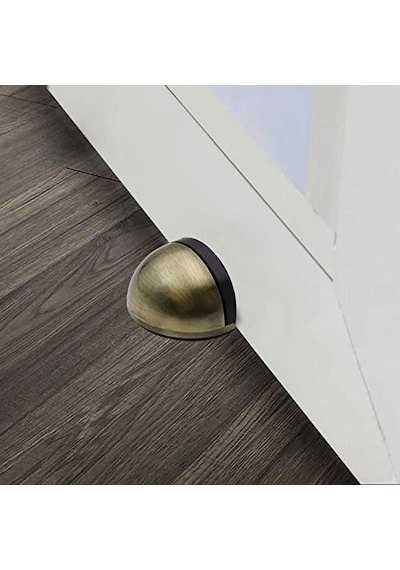 Badem10 Yarımay Kapı Stoperi Tamponu Yapışkanlı Metal Kapı Stopu Antik Sarı