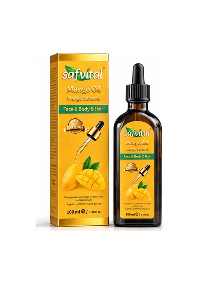 Safvital Mango Yağı 100 Ml Soğuk Pres Nemlendirici Cilt Saç Bakım Serumu Parlaklık Ve Yumuşaklık