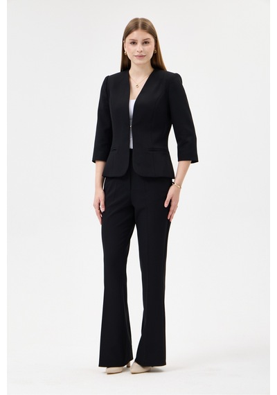 Velnara Moda Siyah Zamansız Klasik Kadın Takım Elbise-v Yaka Ceket & İspanyol Paça Pantolon Siyah - 927041557 Siyah Velnara Moda Siyah Zamansız Klasik Kadın Takım Elbise-v Yaka Ceket & İspanyol Paça Pantolon Siyah - 927041557 Siyah