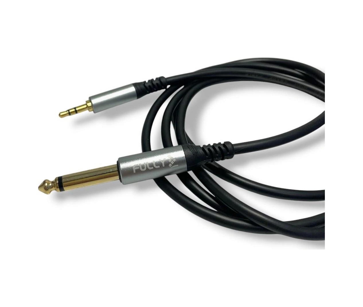 Fully 1.5metre 6.3mm Mono - 3.5mm Stereo Kablo - Siyah