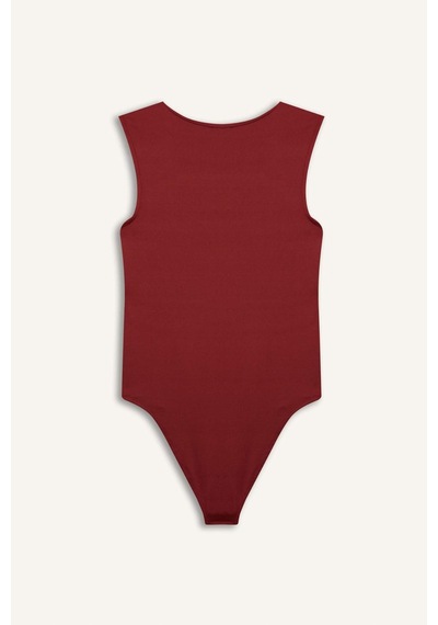 Defacto Kare Yaka Bodysuit E9045ax26smbr477 Bordo-br477