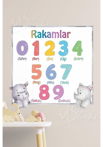 Rakamlar Sticker Seti 30x30 Cm Cam Duvar Sticker Seti Diğer