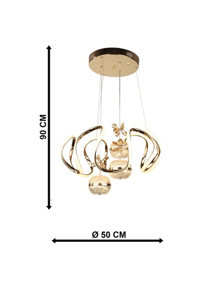 Begüsa Fendi 50.lik Ledli Avize Gold Kaplama