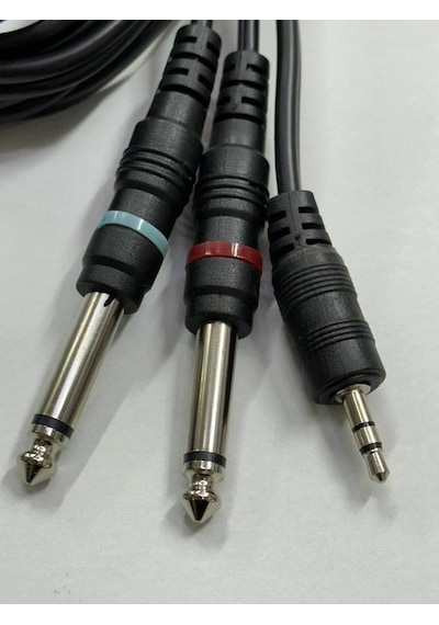 1.5 Metre 3.5 Mm Stereo Erkek 2 X 6.3 Mm Mono Kablo Amfi Kablosu