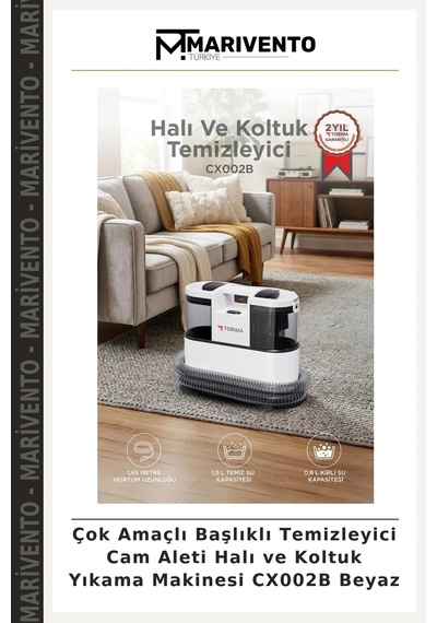 Çok Amaçlı Başlıklı Temizleyici Cam Aleti Halı Ve Koltuk Yıkama Makinesi Cx002b Beyaz