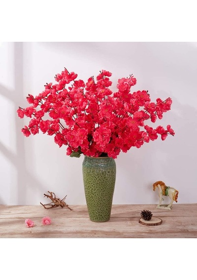 Nettenevime Yapay Çiçek Bahardalı Japon Kiraz Çiçeği 7 Dallı 57 CM Fuşya