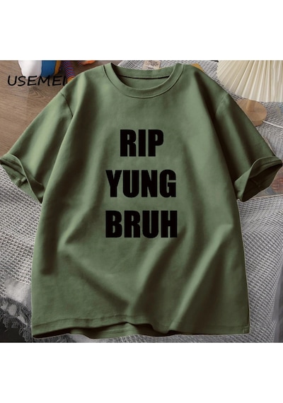 Flood Of Style Rıp Yung Bruh T Shirt Lil Tracy Meme Peep T-shirt Komik Yaz Pamuk Tshirt Tees Boy T-shirt Yun Yeşil
