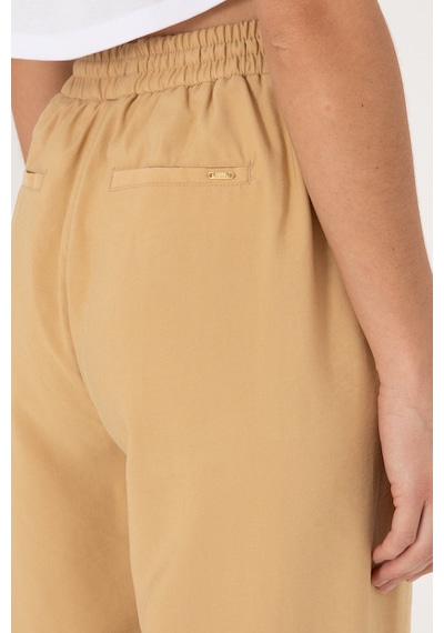 U.S. Polo Assn. Kadın Camel Loose Relax Fit Kanvas Pantolon 50300357-VR015