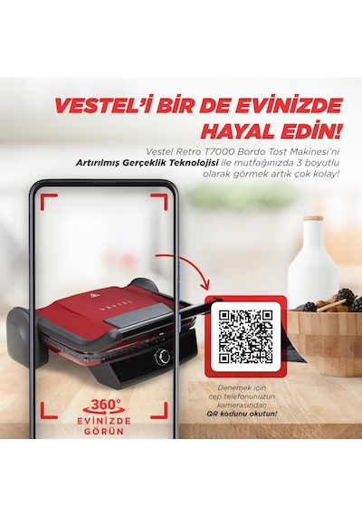 Vestel Retro T7000 2000 W Tost Makinesi
